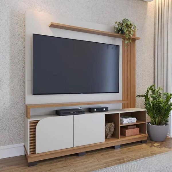 Home Jurerê Off/Freijó Para TV até 75 Polegadas Larg. 1.80m - Colibri
