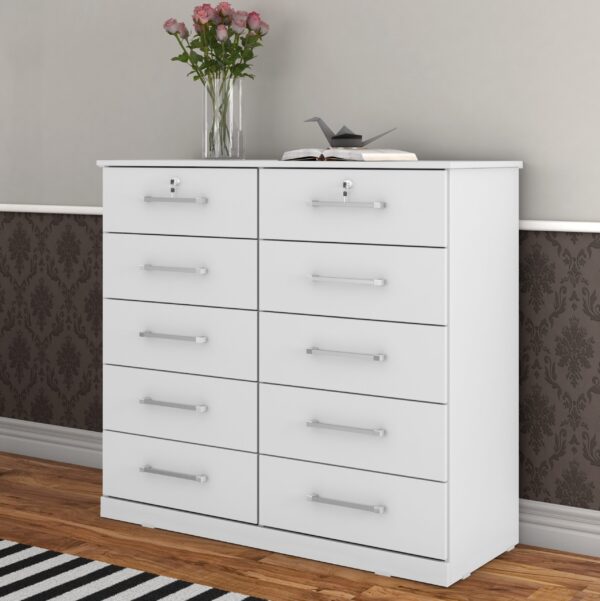 Cômoda 10 Gavetas JL 006 Branco – JL MÓVEIS