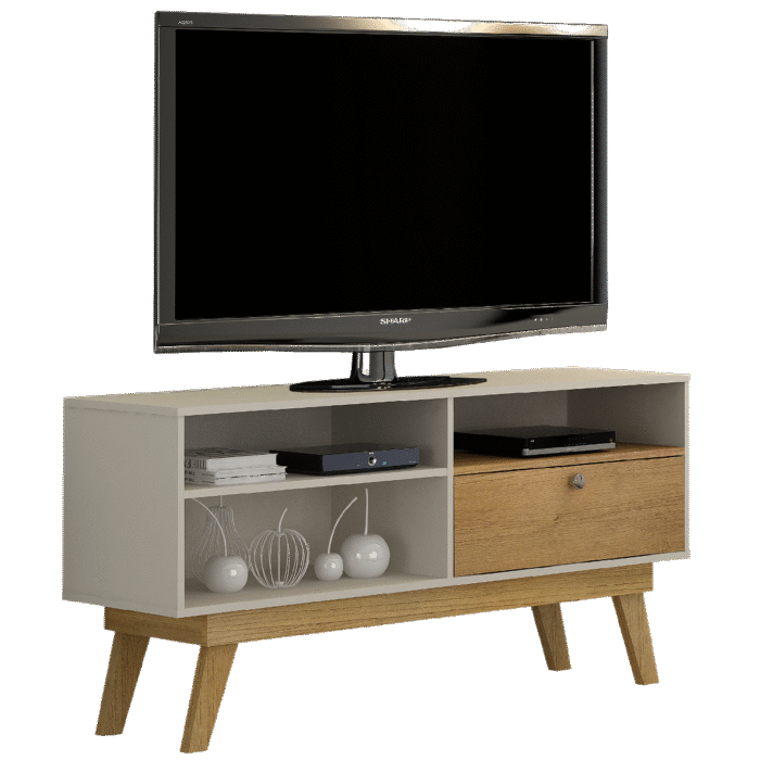 Rack Houston Off White/Cinamono – VALDEMÓVEIS - Imagem 2