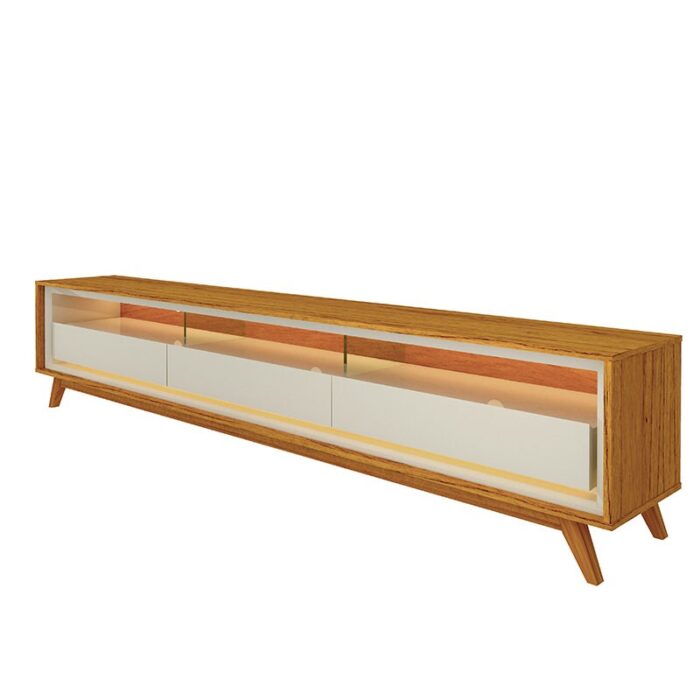 Rack Requinte Naturale/off C/ Led 100% MDF TV até 75 Polegadas Larg. 2.12m - Gelius - Imagem 5