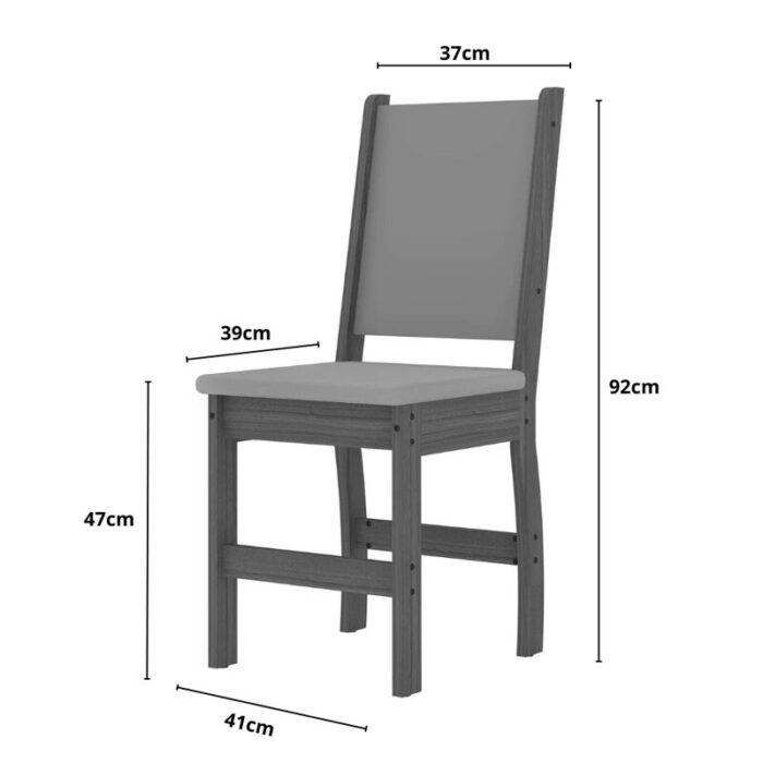 Mesa de Jantar Bellagio 108x68 Freijó Tampo Off 4 Cadeiras Clara Assento Savana - Poliman - Imagem 3