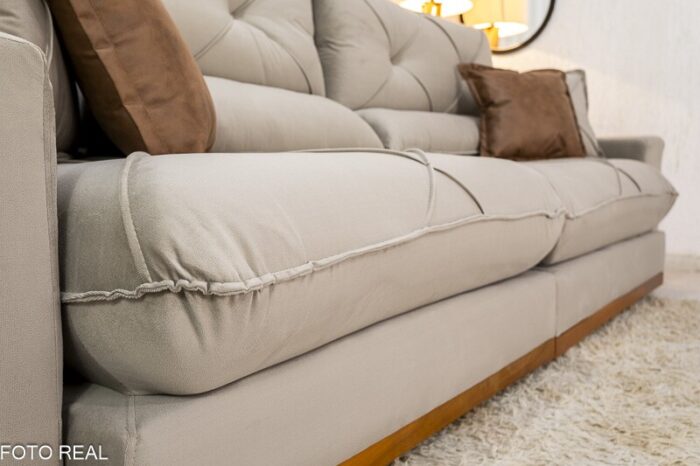 Sofá Retrátil Reclinável Gran Bello 2.90m Veludo Capuccino - D33 e Molas Ensacadas - Imagem 7