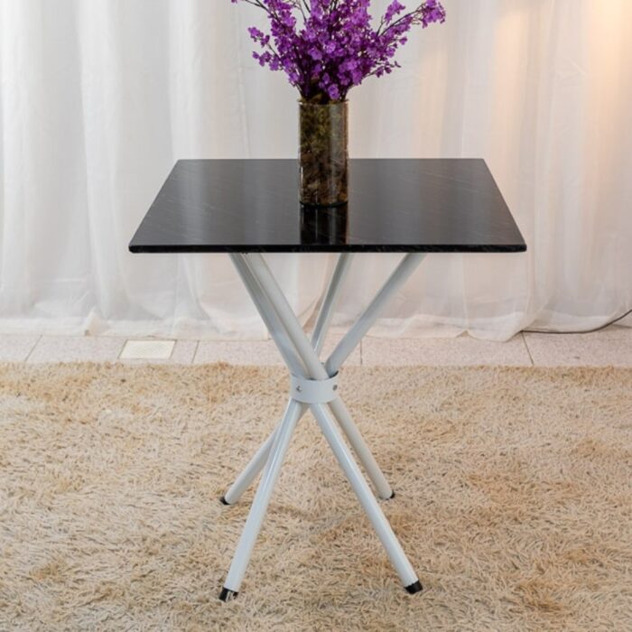 Mesa Rio Base Ipanema Branco Tampo Preto 68X68 MDF 4 Cadeiras Rio Assento Preto - Teixeira - Imagem 4