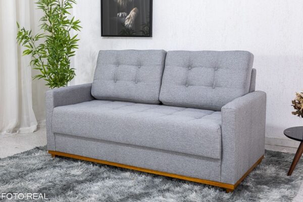 Sofá 3 lugares Living Áustria Linho Cinza A59 Larg. 1.70m