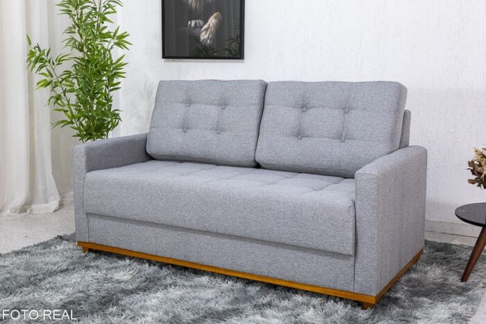 Sofá 3 lugares Living Áustria Linho Cinza A59 Larg. 1.70m