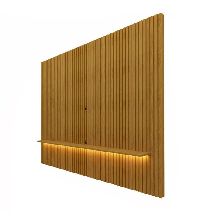 Painel Nobre Naturale Ripado C/ Led 100% MDF TV até 75 Polegadas Larg. 1.85m - Gelius - Imagem 3