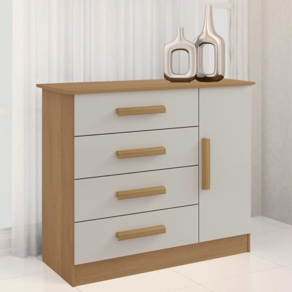 Cômoda Firenze Cinamomo/Off 4 Gavetas e Sapateira Larg. 1.10m - D Doro
