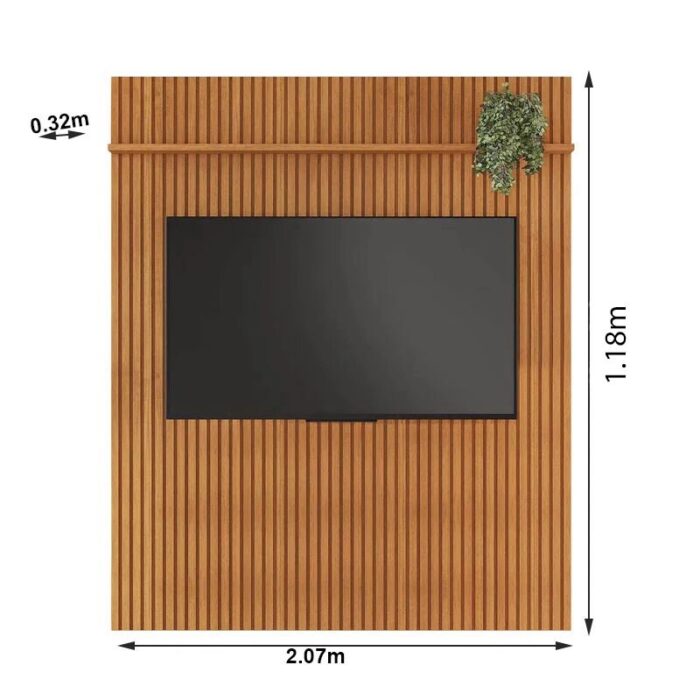 Painel Riso Cinamomo Ripado S/Nicho TV até 75 Polegadas Larg. 2.07m - JCM - Imagem 2