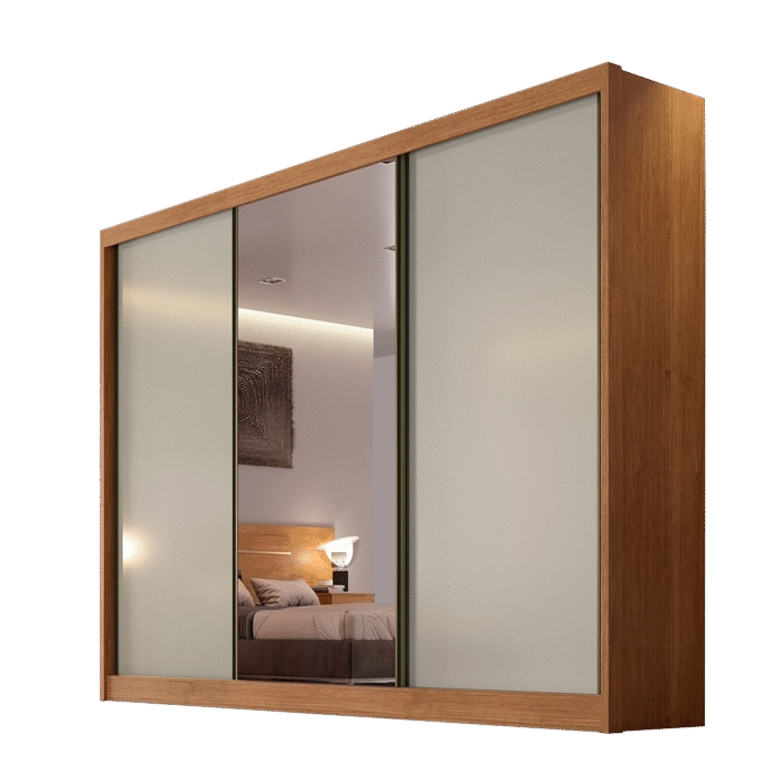 Guarda-Roupa Diamond Plus (1 porta espelhada) 2,412 m Cumarú/Fendi/Cumarú - NOVO HORIZONTE - Imagem 6