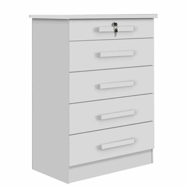 Cômoda Ipanema Branco 5 Gavetas Larg. 0.85m - D Doro