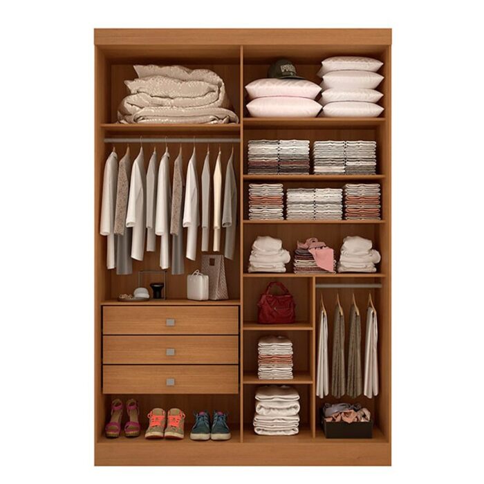 Roupeiro Solteiro Da Vinci Plus Cinamomo 4 Portas 3 Gavetas 100% MDF Larg. 1.85m - D Doro - Imagem 3