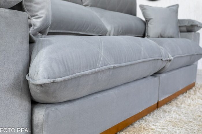 Sofá Retrátil Reclinável Magnum 2.50m Veludo Prata 823 - Molas Ensacadas - Imagem 6