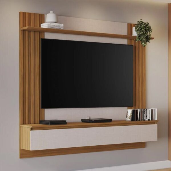 Painel NT 1365 Off/Freijó C/Detalhe Ripado Para TV até 65 Polegadas Larg. 1.60m - Notável