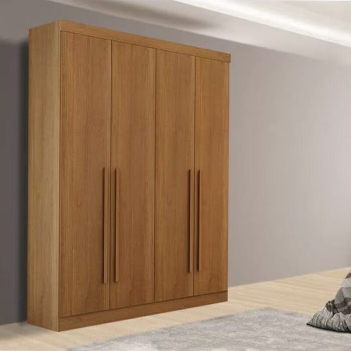 Roupeiro Solteiro Da Vinci Plus Cinamomo 4 Portas 3 Gavetas 100% MDF Larg. 1.85m - D Doro