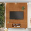 Rack Triunfo Cinamomo Larg. 2.00m + Painel Riso Cinamomo Ripado TV até 75 Polegadas Larg. 2.07m - JCM