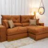 Sofá Retrátil Reclinável Gran Bello 2.50m Veludo Terracota 24 - D33 e Molas Ensacadas Pocket