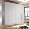 Roupeiro Casal Genova Branco 6 Portas 6 Gavetas Larg. 2.70m - Bianchi