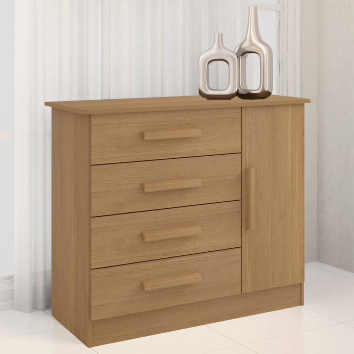 Cômoda Firenze Cinamomo 4 Gavetas e Sapateira Larg. 1.10m - D Doro
