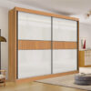 Roupeiro Cancun Cinamomo/Off 2 Portas 6 Gavetas Detalhe Ripado 100% MDF Larg. 2.20m - D Doro