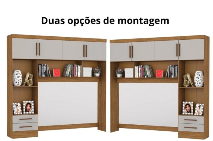 Modulado 4 Portas 2 Gavetas Cinamomo/Off S/Espelho Larg. 2.04m - Carioca - Imagem 6