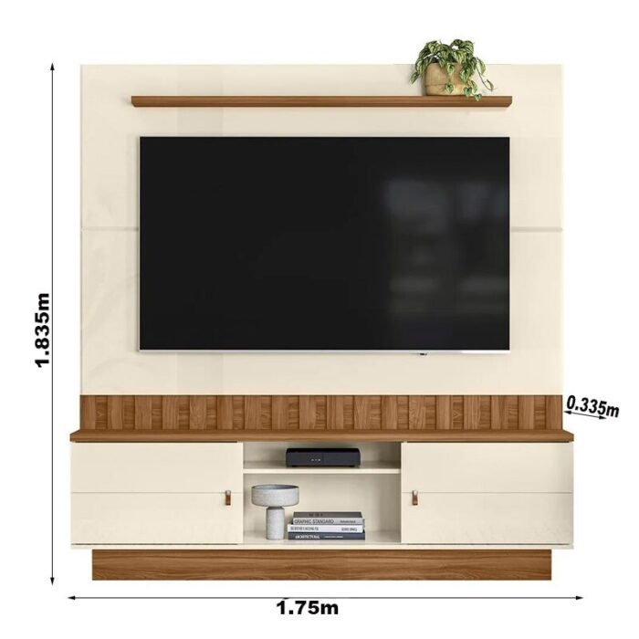 Home Florianópolis com Detalhe Ripado Off-Amêndoa Larg.1.75m -Mobler - Imagem 4