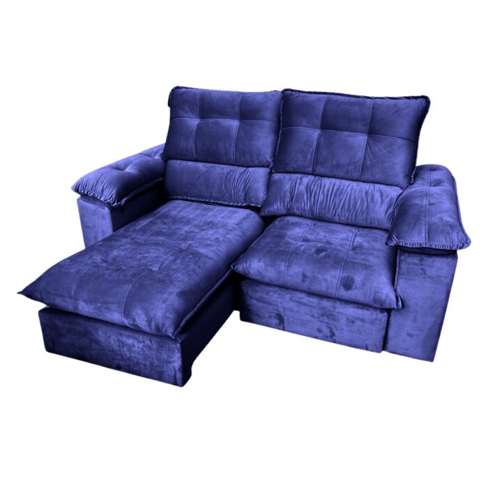 Sofá Retrátil e Reclinável Suíça 2,10 m Azul – LEO DECOR - Imagem 2