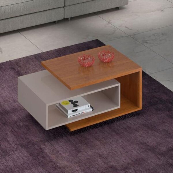 Mesa de Centro Diva Candian Cinamomo/Off Larg. 0.88m - JCM