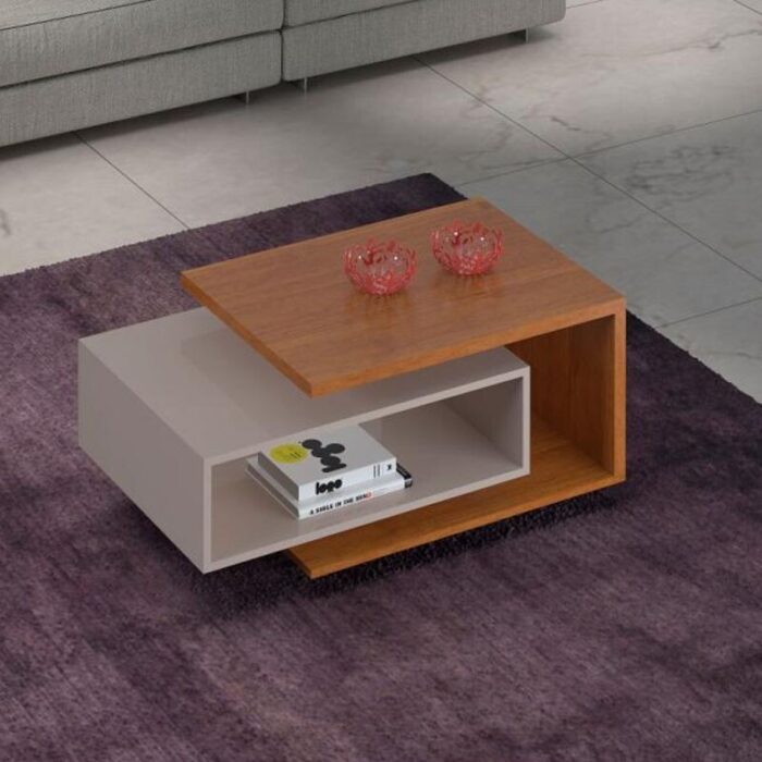 Mesa de Centro Diva Candian Cinamomo/Off Larg. 0.88m - JCM