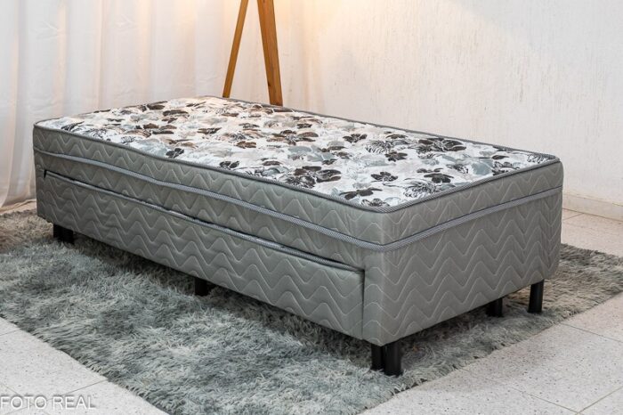 Cama Box Conjugado Solteiro Dackar C/ Cama auxiliar Cinza 88x188x58 - Orthoside - Imagem 3