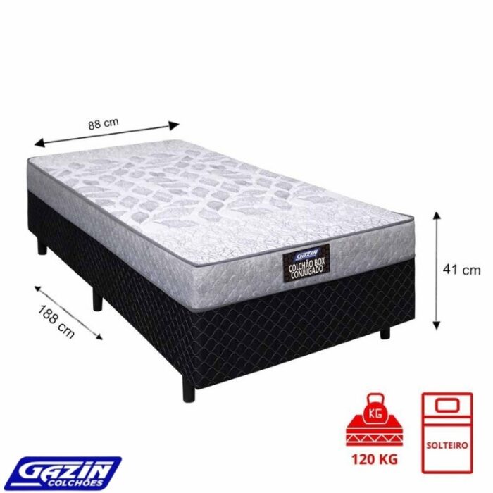 UniBox Solteiro Supreme Natural D28 88x188x53 Cinza - Gazin - Imagem 2