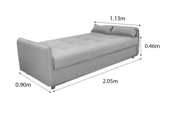 Sofá Cama Ipanema Baú larg. 2.05m Linho Cinza 2275 - Imagem 10
