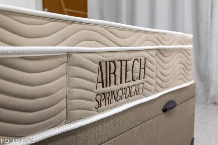 Box Baú Casal Eli Korino Bege Blindado + Colchão Casal Airtech Springpocket 138x188x67 Ortobom - Imagem 5