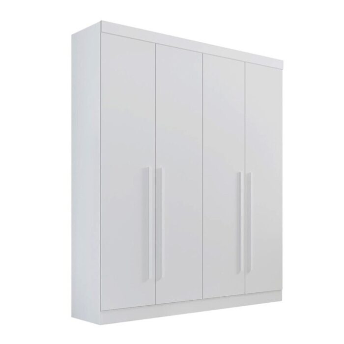 Roupeiro Solteiro Da Vinci Plus Branco 4 Portas 3 Gavetas 100% MDF Larg. 1.85m - D Doro - Imagem 3