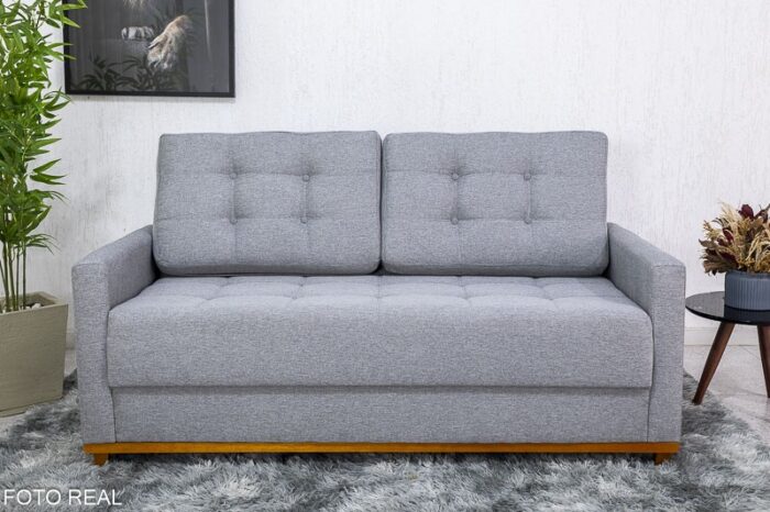 Sofá 3 lugares Living Áustria Linho Cinza A59 Larg. 1.70m - Imagem 2