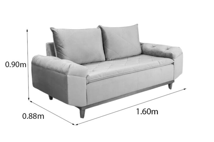 Sofá 2 lugares Bélgica Veludo Terracota Larg. 1.60m - Imagem 5