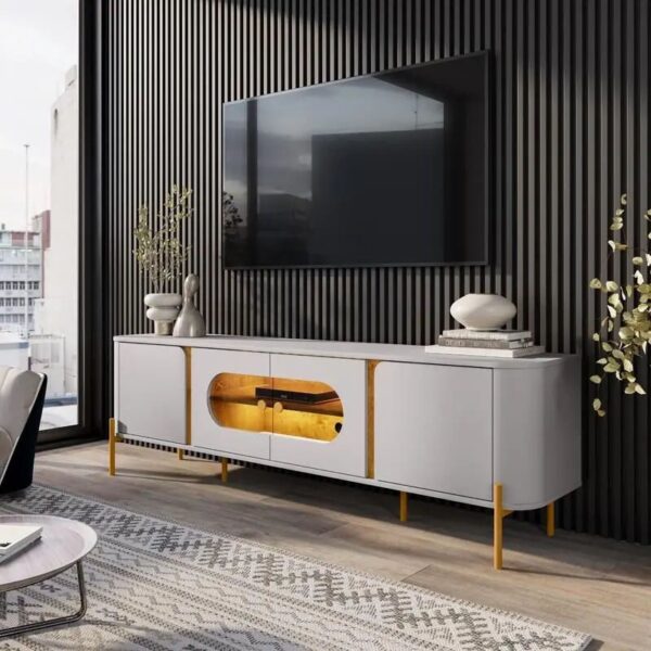 Rack Bancada Juquehy Off/Nature C/LED TV até 75 Polegadas Larg. 1.80m - Bechara