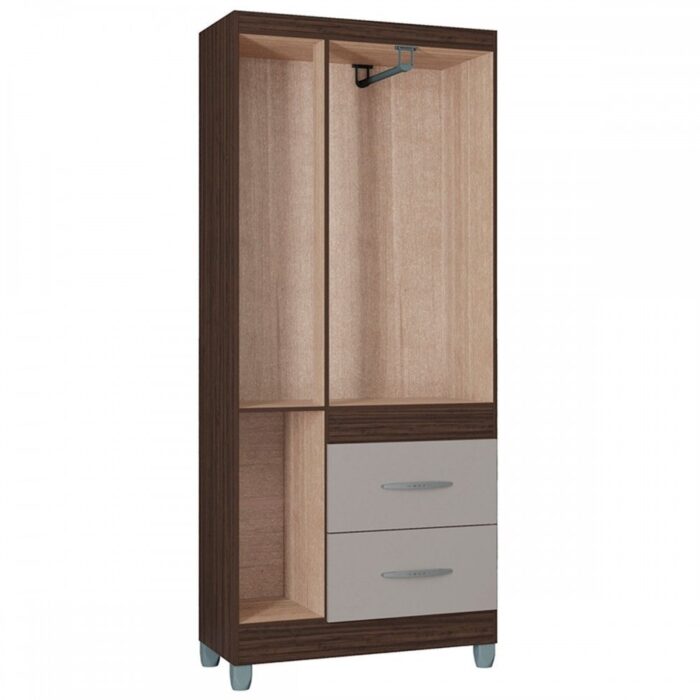 Guarda-Roupa 4 Portas Milão 0,91 m Chocolate - POQUEMA - Imagem 3