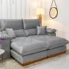 Sofá Retrátil Reclinável Magnum 2.10m Veludo Prata 823 - Molas Ensacadas