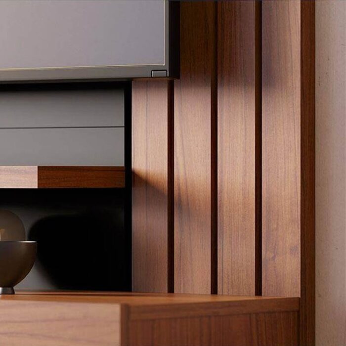 Home Suspenso Juriti Larg. 1.80m para TV até 70 Polegadas Noce Milano/Preto Colibri - Imagem 6