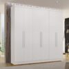 Roupeiro Casal Coliseu Branco 6 Portas 4 Gavetas Larg. 2.20m - Sallêto