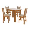 Mesa de Jantar Bellagio 108x68 Freijó Tampo Off 4 Cadeiras Clara Assento Savana - Poliman