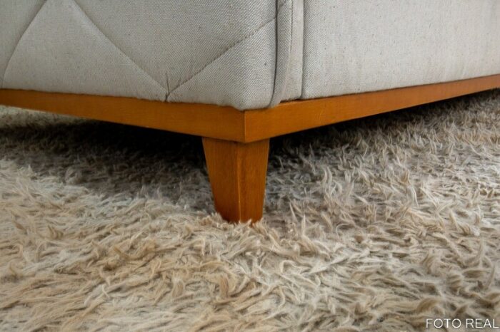 Sofá 3 lugares Vican Linho Bege 5044 Detalhe 05 Larg. 2.00m - Molas Bonnel - Imagem 5