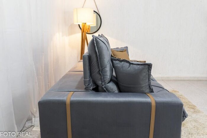Sofá Retrátil Reclinável Gran Bello 2.00m Veludo Cinza - D33 e Molas Ensacadas - Imagem 8