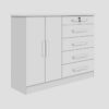 Cômoda New Athos Branco 5 Gavetas e Sapateira Larg. 1.36m - D Doro