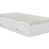 Cama Auxiliar Solteiro 2 Gavetas Branca 93x188x33 - D Doro