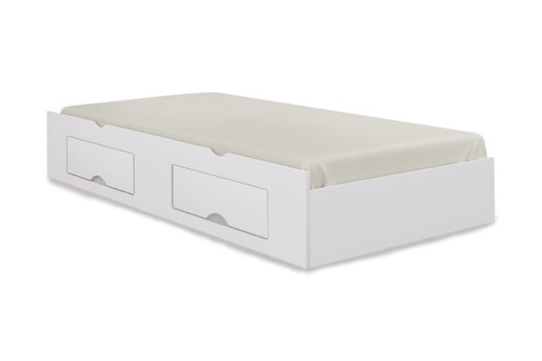 Cama Auxiliar Solteiro 2 Gavetas Branca 93x188x33 - D Doro