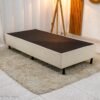 Box Solteiro Sued Bege 88x188x37 - Nosso Sonho