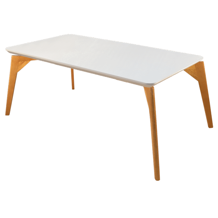 Mesa Tiradentes 120 Imbuia Natural/Vidro Off White - MARKA MÓVEIS - Imagem 2