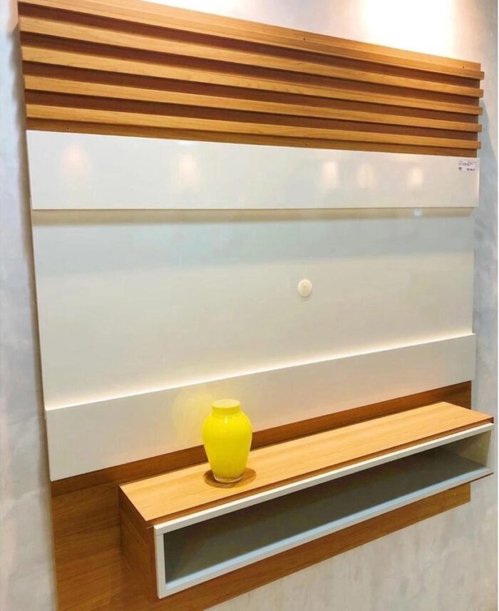 Painel p/ TV até 55” Antix – 100% MDF – P/ Tv Até 55'' – OffWhite/Freijó – DALLA COSTA - Imagem 2