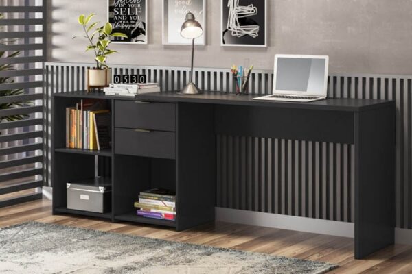 Mesa Office NT 2060 Preto 2 Gavetas Larg. 2.00m - Notável